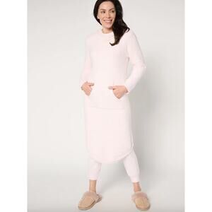 NWT Softies Pink 42" Marshmallow Hooded Lounger L/XL Heather Blush Pink Comfy!
